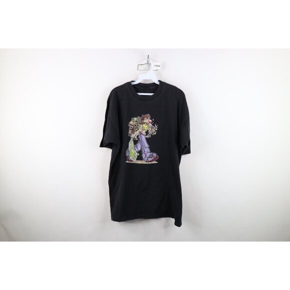 Vtg Mens L Faded The Monster Club Comics Graffiti Hip Hop Short Sleeve T-Shirt - Picture 1 of 15